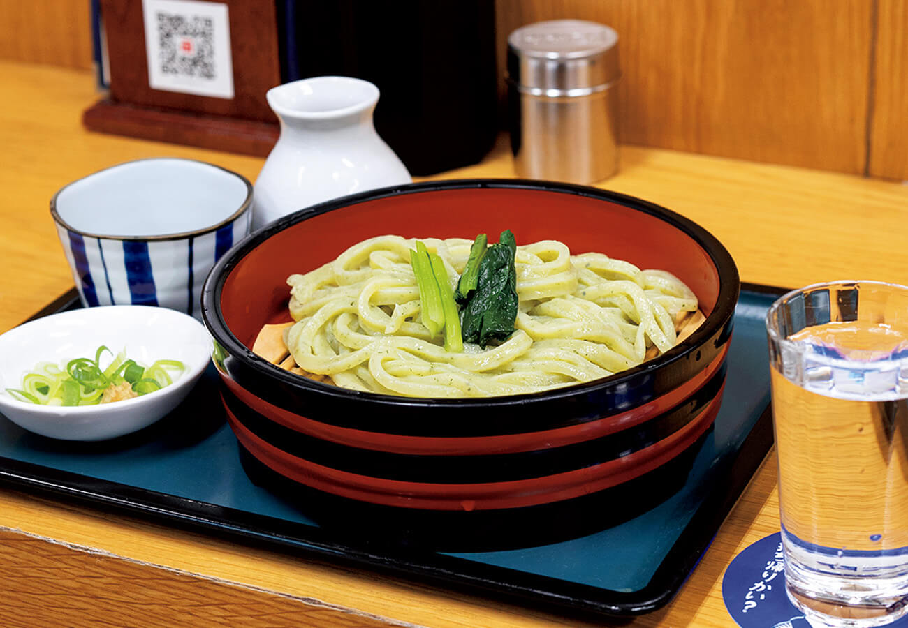 四ツ木製麺所の小松菜うどん