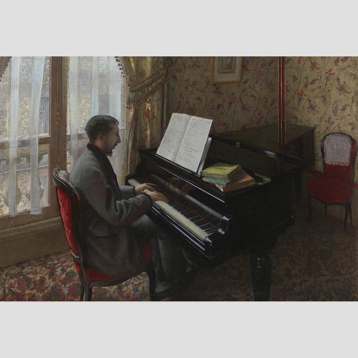ギュスターヴ・カイユボット《ピアノを弾く若い男》1876年 石橋財団アーティゾン美術館蔵