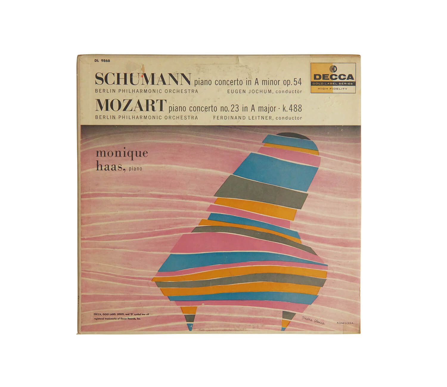 モニク・アースが演奏したシューマン「ピアノ協奏曲 イ短調」レコードジャケット