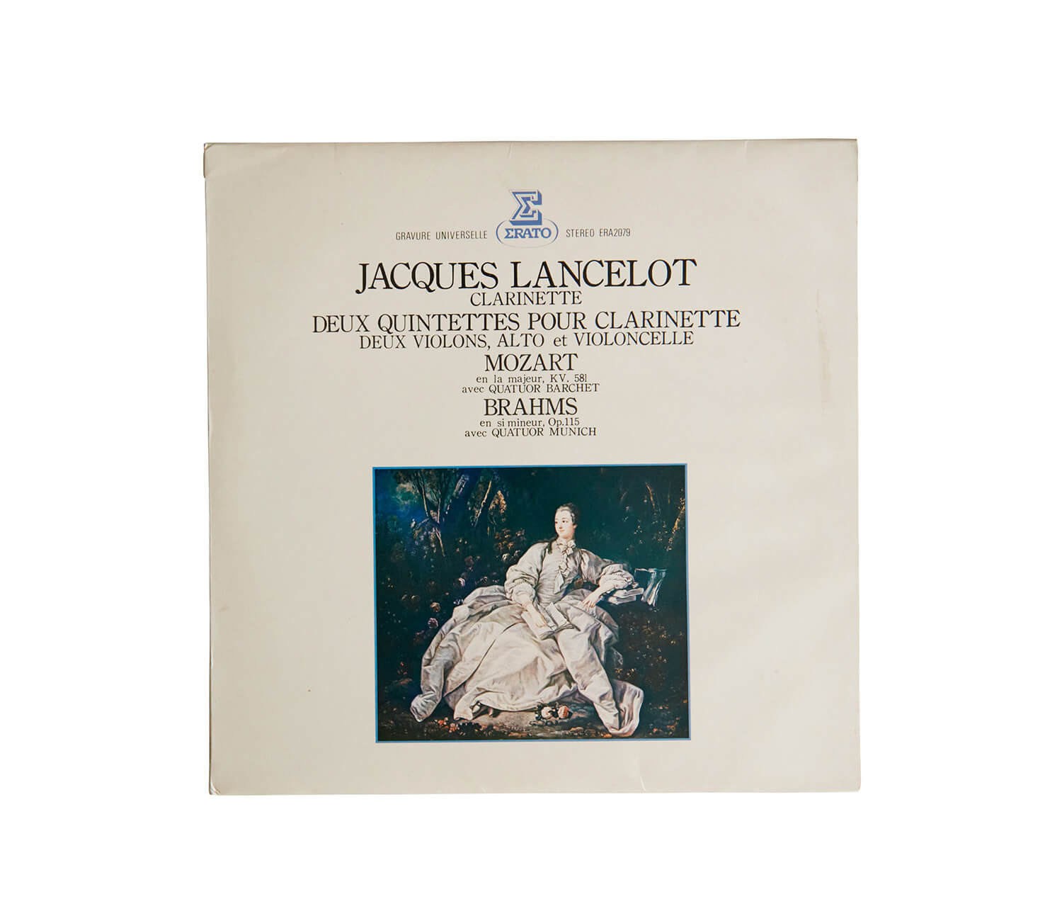 ジャック・ランスロが演奏した、モーツァルト「クラリネット五重奏曲 イ長調」レコードジャケット