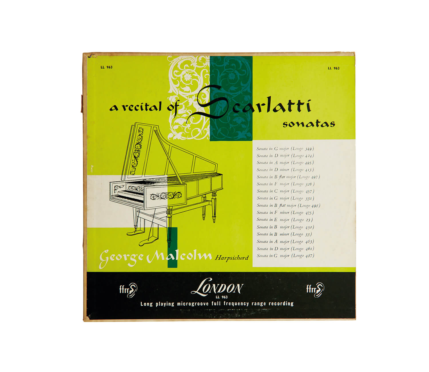 ジョージ・マルコムが演奏した、ドメニコ・スカルラッティ「ピアノ・ソナタ集」レコードジャケット