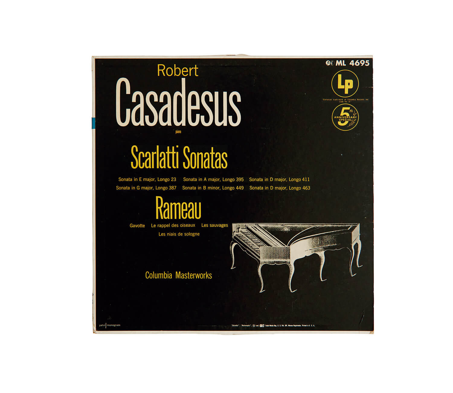ロベール・カサドゥシュが演奏した、ドメニコ・スカルラッティ「ピアノ・ソナタ集」レコードジャケット