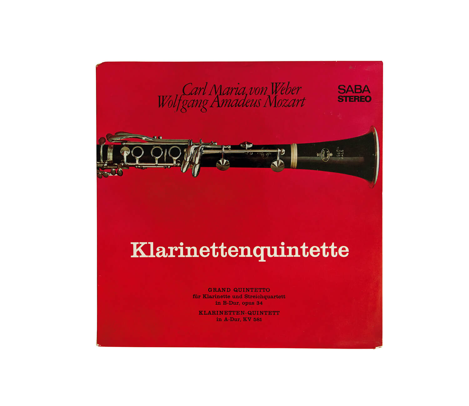 ギス・カルテンが演奏した、モーツァルト「クラリネット五重奏曲 イ長調」レコードジャケット