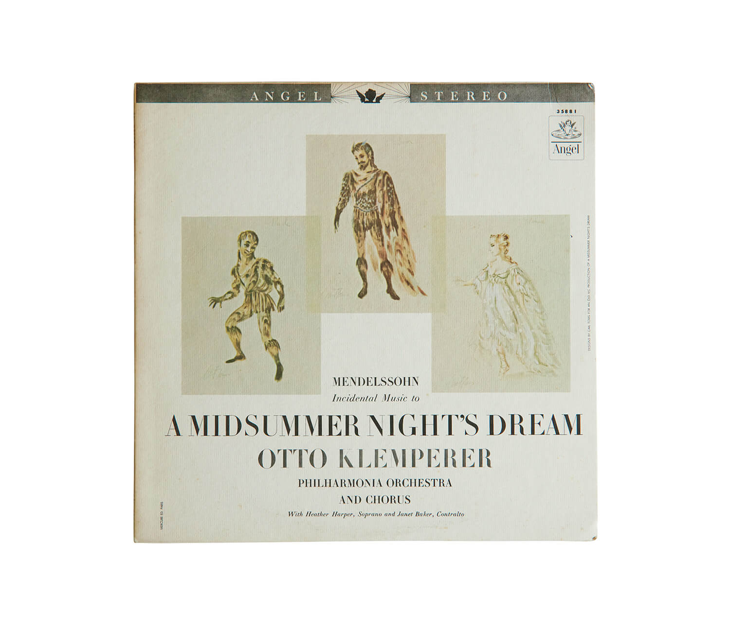 オットー・クレンペラー指揮 フィルハーモニア管／メンデルスゾーン「真夏の夜の夢」レコードジャケット