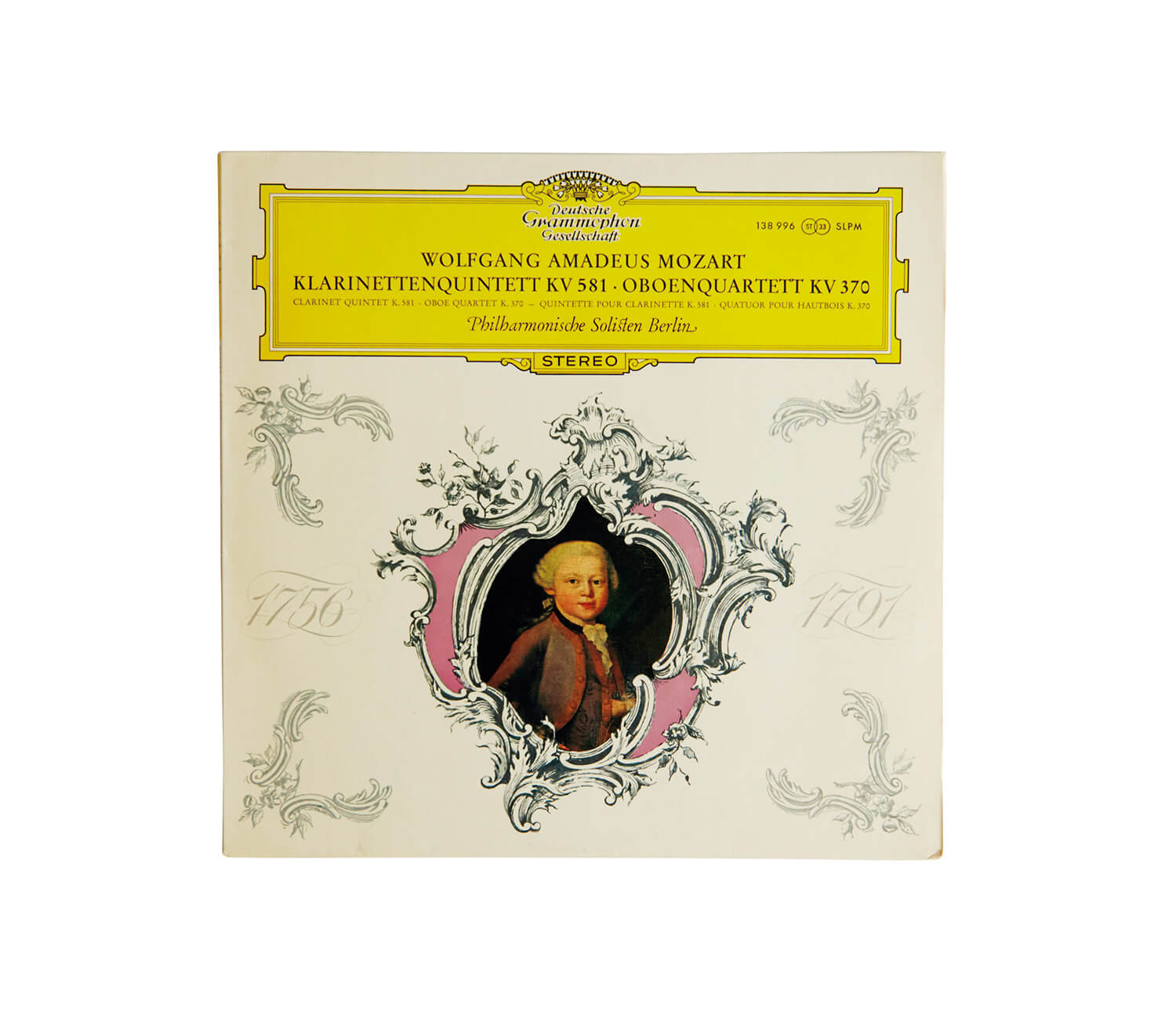 カール・ライスターが演奏した、モーツァルト「クラリネット五重奏曲 イ長調」レコードジャケット