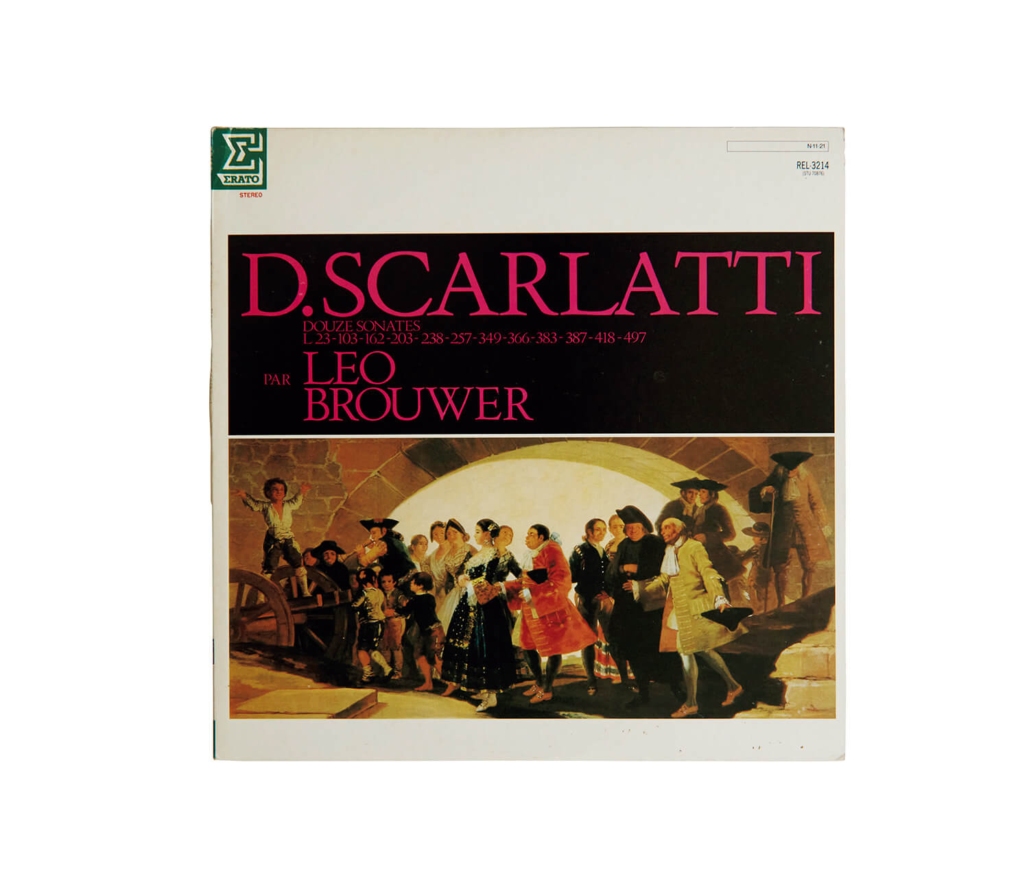 レオ・ブローウェルが演奏した、ドメニコ・スカルラッティ「ピアノ・ソナタ集」レコードジャケット