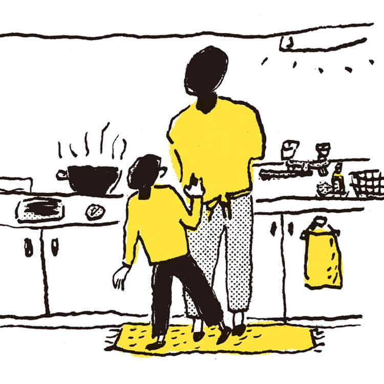 井川直子「揚げすぎた翌朝のてろてろ、くたくた天ぷらの煮物」イメージイラスト
