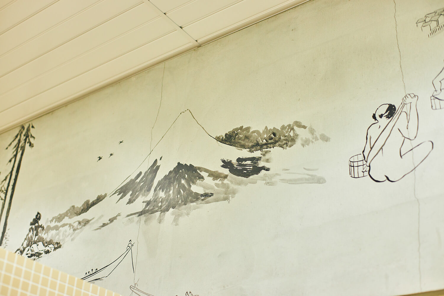 ほしよりこが東京の銭湯〈黄金湯〉壁に描いたイラスト2