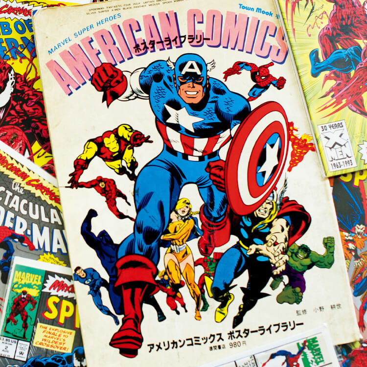 1978年刊行『アメリカンコミックス ポスターライブラリー』、90年代の『The Spectacular Spider-Man』シリーズ