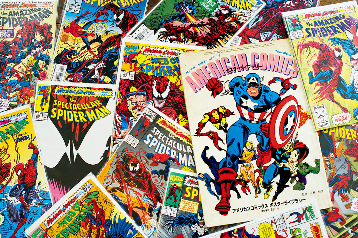 1978年刊行『アメリカンコミックス ポスターライブラリー』、90年代の『The Spectacular Spider-Man』シリーズ