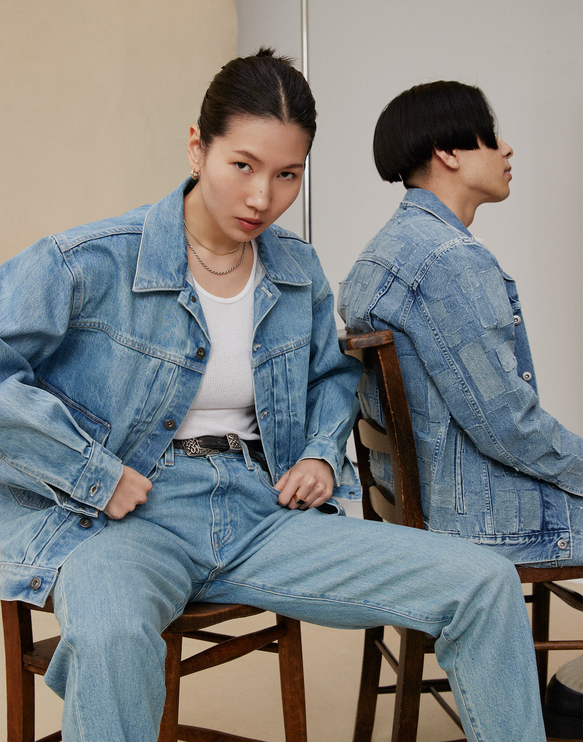 HIYADAM＆菊乃が着る〈リーバイス®メイド＆クラフテッド®〉ジーンズのセットアップスタイル