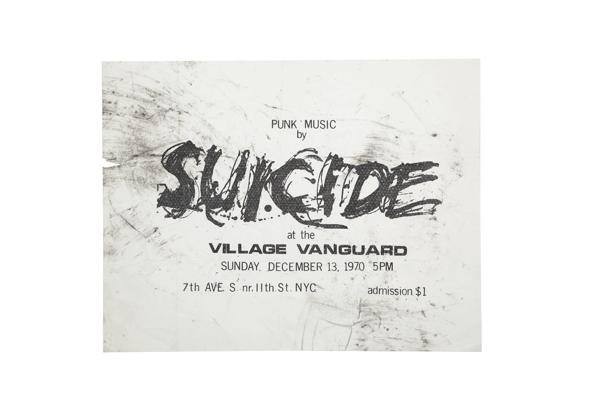 Suicide 1970 gig flyer