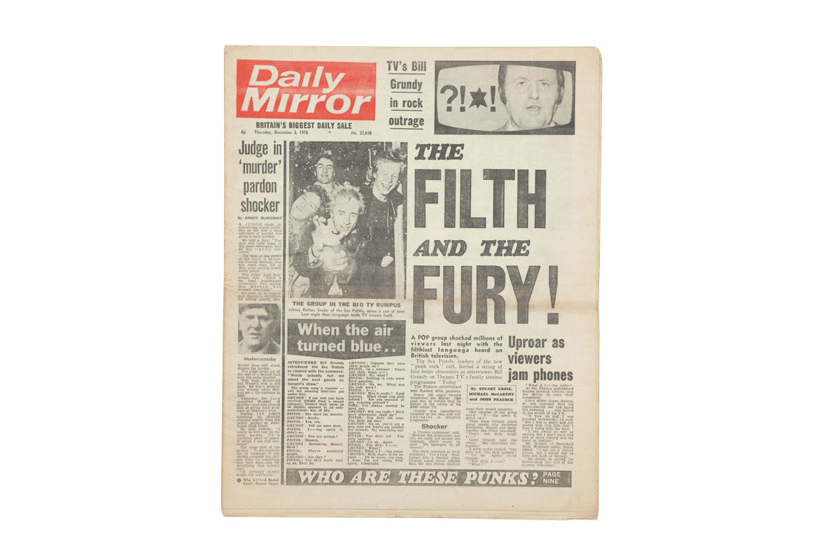 Daily Mirror The Filth and The Fury 1976