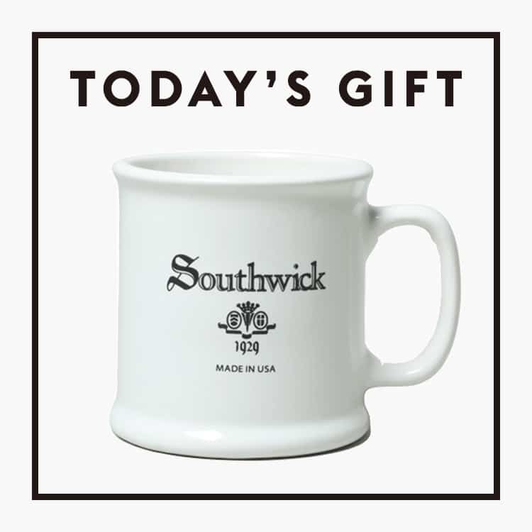 今日のギフト：〈Southwick〉のマグカップ