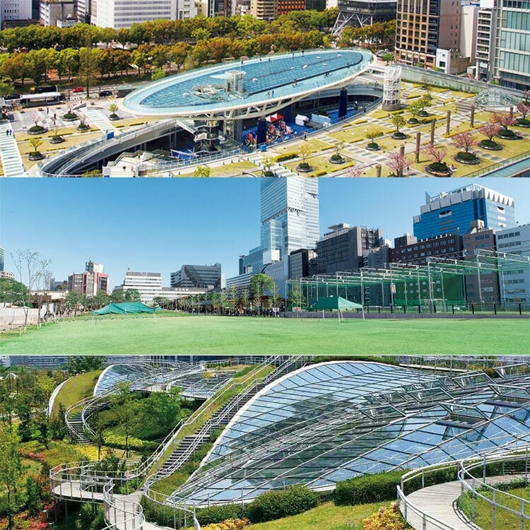 名古屋〈オアシス21〉、福岡〈アイランドシティ中央公園〉、大阪〈天王寺公園エントランスエリア「てんしば」〉