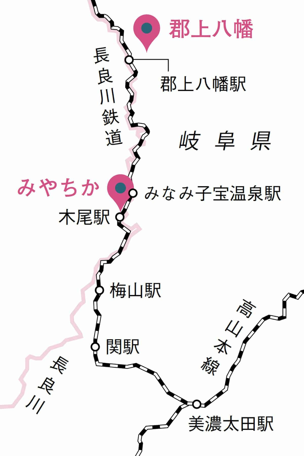 岐阜県郡上市近辺の地図