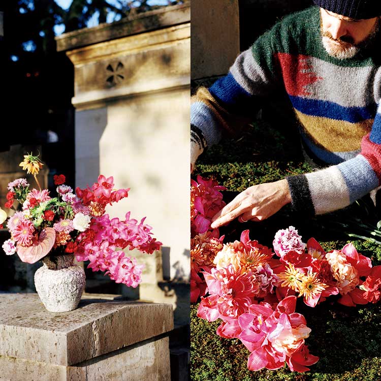 パリを代表する花屋〈ドゥボーリュウ〉による、墓地でのインスタレーション ブルータス|
