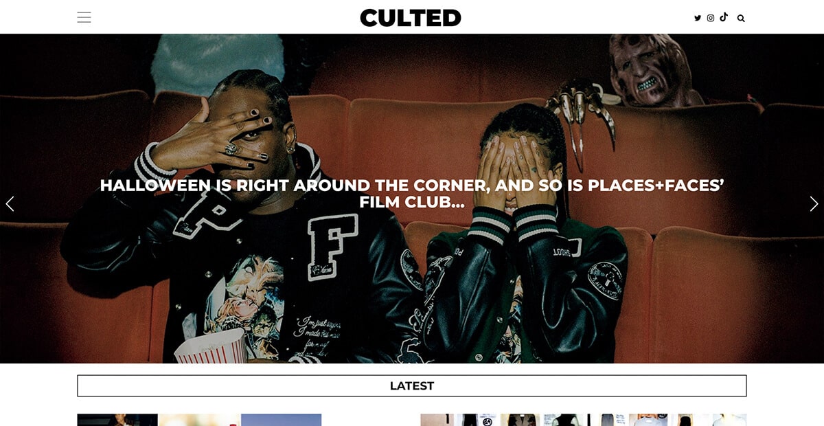 「CULTED」サイト画面