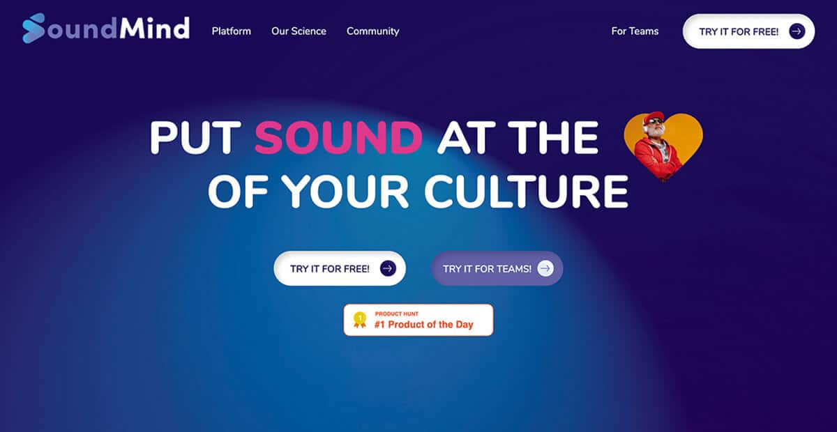 「SoundMind」サイト画面