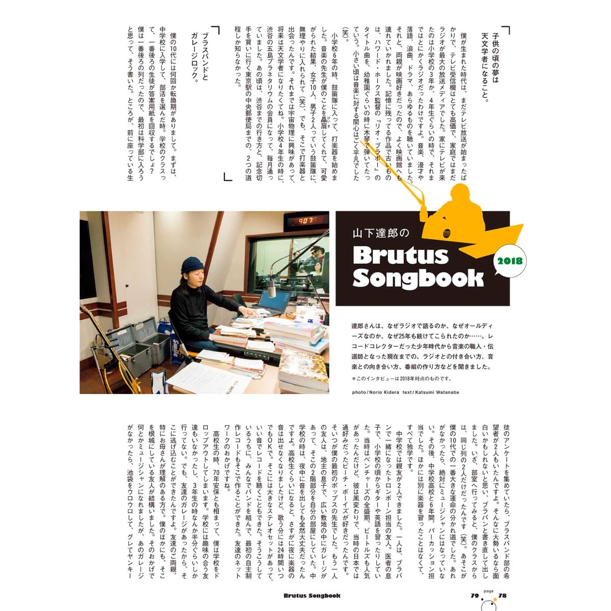 スペシャルインタビュー 山下達郎のBrutus Songbook 2018